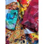 John Mark Mix Print Tunic Top Blouse Size S Pockets Roll Tab Long Sleeves Artsy Red Photo 5