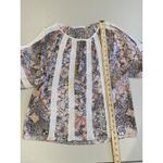 T Tahari Tahari Blouse Womens XS Cold Shoulder Floral Travel Indie Cottage Boho Prairie Photo 4