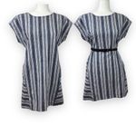 Peyton & Parker Striped linen cotton blend dress M Blue Size M Photo 1