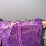 Free People tunic lace purple faded burn out dyed ruffled dark academia grunge Photo 4