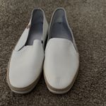 Women's White Leather Espadrille Slip Photo 1