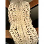 Croft & Barrow Beige Crochet Woven Straw Tote Bag with Brown Straps Photo 4