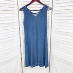 Cable & Gauge Lace Up Back Sleeveless T Shirt Dress Blue XS Photo 6