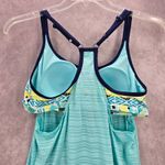 ZeroXposur  Blue Stripe Sports Bra Padded Swimwear Tankini Tank Top Medium M Photo 4
