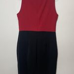 Rinascimento Red Black Colorblock Faux Necklace Sheath Dress Size 50 Italy Photo 11