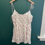 Abercrombie & Fitch Abercrombie Cherry Adjustable Tank Top White Mini Dress Tie Strap Tank Sundress Photo 3