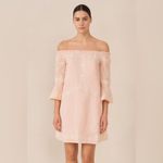 Foxiedox Blush Pink Embroidered Off-Shoulder Dress – Size S Photo 2