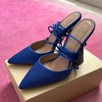 Nasty Gal Blue Lace-Up Heels Photo 1