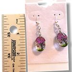 Hypoallergenic Hook Earrings Dried Flower Tree Nature Outdoors Plants Feminine Purple Photo 2
