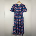 Tuckernuck  Retro Floral Mitchell Pockets Ruffle Dress Women’s Sz M Photo 3