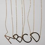 Gold Initial Pendant Necklace Letters A Photo 4