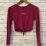 Alphalete Women’s  pink long sleeve knot waist crop athletic top small Photo 0