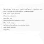 Nine West  Bonnelyn Black Crushed Velvet Dragonfly Slip On Flat Mules Shoes Sz 7 Photo 7