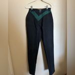 Vintage Blaze Equestrian Bareback Riding Jeans‎ Sz 26 Black Green Colorblock Photo 6