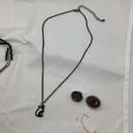 Handmade Cute Black Cat Necklace/ Vintage Earrings/ Beaded Bracelet / Punk  Photo 2