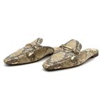 Sam Edelman  Evelan Chain Loafer Mule Wheat Multi Leather Snakeskin Print Size 9 Photo 5