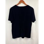 Kathy Ireland Women’s XL Black Velvet Short Sleeve Shirt Photo 2