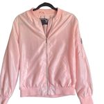 Ambiance RETRO Light Pink Satin Bomber Jacket. Size Medium Photo 2