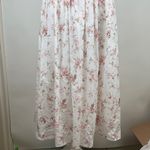 Christian LaCroix  White Pink Floral Print Ruffle Sleeveless Midi Length Dress L Photo 2