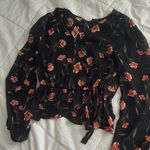 Sienna Sky  Black and Pink Floral Blouse Photo 0