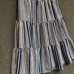 Monteaux LA small blue white striped sundress with shoulder ties tiered dress Photo 2