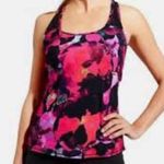 Athleta  Hot Pink and Black Mystique Chi Mesh Active Racerback Tank Photo 0