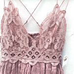Free People NWT Womens large mauve pink Adella lace cross strap cami tank top Photo 4