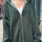 Brandy Melville Green Christy Zip Up Hoodie Photo 0