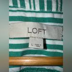 Loft  Green White Stripe Sleeveless Button Down Cotton Blend Top‎ Large Photo 2