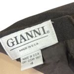 Gianni made USA Bodycon Leather Accent Front Slit Zip Back Lined Skirt Womens 4 Brown Photo 10