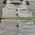 ee:some  Linen Blend Romper Women's Sleeveless Beige Size Small Earthy Minimalist Photo 6