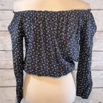 Brandy Melville  "John Galt" Off Shoulder Top Navy Floral Print-OS Photo 1
