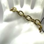 Gold tone rhinestone heart chain bracelet Photo 5