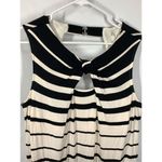 Cato Womens Striped Sleeveless Lined Cut-Out Midi Dress Black cream Size XL NWOT Photo 1
