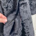 Vintage 80s Black Crushed Velvet Swing Coat Grunge Art Student NYC Drama AS IS Size L Photo 13