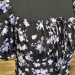 Y2K Milkmaid Babydoll Midi Dress Women's Large Black Floral Whimsigoth Fairy Photo 3