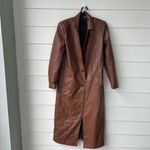 ZARA  Faux Leather Trench Coat Photo 3