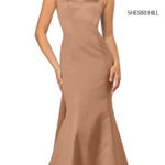 Sherri Hill 52540 Dark Nude satin mermaid gown 4 Photo 0