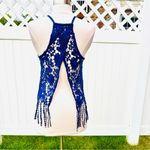 Ultra Pink  Crochet Open Back Fringe Tank Photo 6