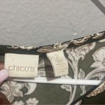 Chico's  Olive Green and Cream Floral Tunic Top 2 12 L Photo 5