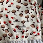 Faithfull the Brand  cream smocked ruffled floral strapless bandeau crop top S Photo 5