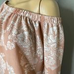 One Clothing Light Pink / Peach White Off or On Shoulder Floral Blouse Sz Large Photo 1