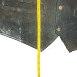 Leather Suede Black Vest Medium Snap Front Bikercore Moto Motorcycle Streetwear Photo 7