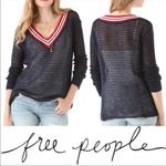 Free People  Navy V neck Sweater Photo 1