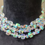 Women's Iridescent Faceted Crystal Bead Choker Necklace With Toggle Lock Photo 0