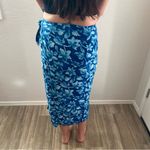 Hillard & Hanson blue floral wrap skirt size large Photo 8