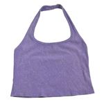 Wild Fable Target Purple Lilac Ribbed Acid Wash Halter Neck Cropped Tank Top XL Photo 0