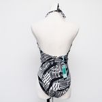 Sea Level Swim. Pampas V Neck Halter One Piece Swimsuit. Black Size 4 Photo 4