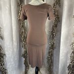 Zenana Women’s Small Mocha Bodycon Midi Dress | Clean Girl Minimalist Chic Photo 3