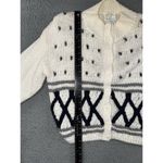 Vintage Jamie Scott Cardigan Sweater Women Medium Hand Knitted Geometric 80s 90s Photo 4